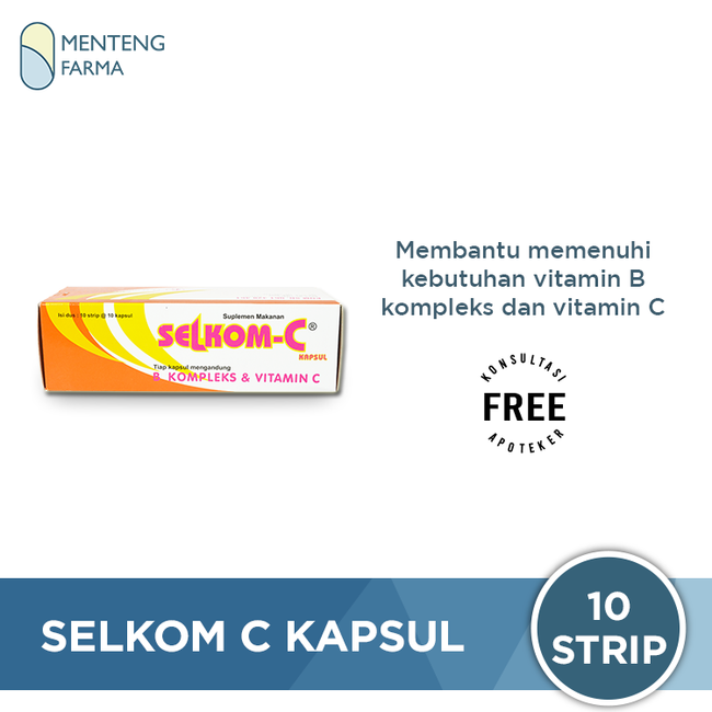 Selkom C Dus Isi 10 Strip Suplemen Vitamin C dan B kompleks - Menteng Farma