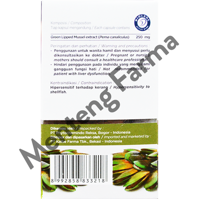 H2 Green Lipped Mussel - Suplemen Sendi, Osteoarthritis, Nyeri Sendi - Menteng Farma
