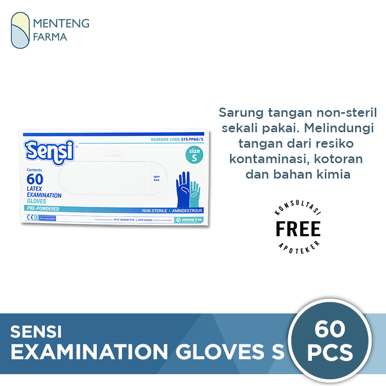 Sensi Latex Examination Gloves Sarung Tangan [Size S] - Menteng Farma