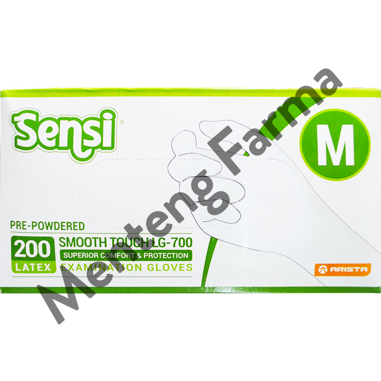 Sensi Latex Examination Gloves Sarung Tangan Karet [Size M/200 pcs] - Menteng Farma