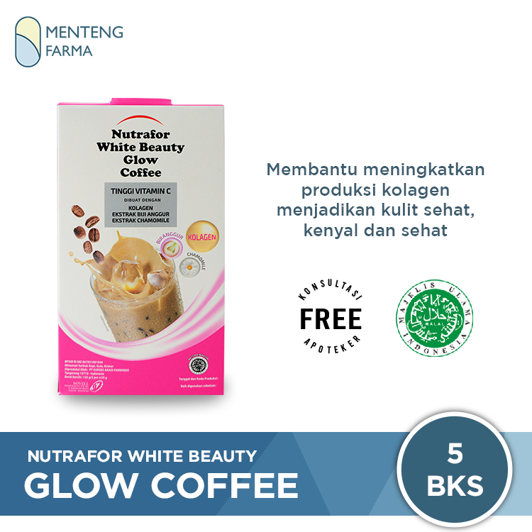 Nutrafor White Beauty Glow Coffee - Minuman Serbuk Dengan Kolagen - Menteng Farma