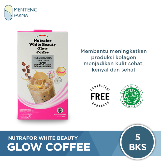 Nutrafor White Beauty Glow Coffee - Minuman Serbuk Dengan Kolagen - Menteng Farma