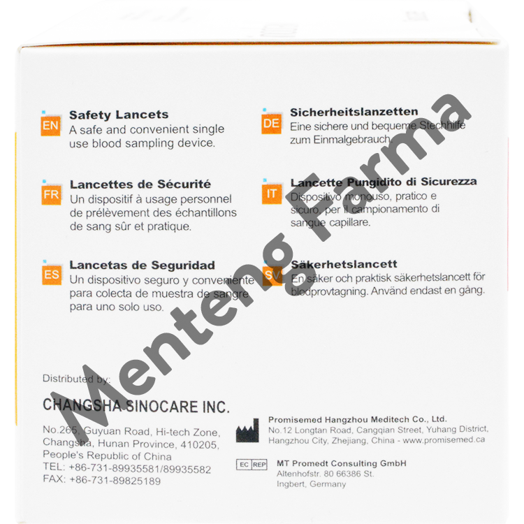 Sinocare Sinodraw Safety Lancet 28G 50 Pcs - Jarum Lancet Sekali Pakai - Menteng Farma