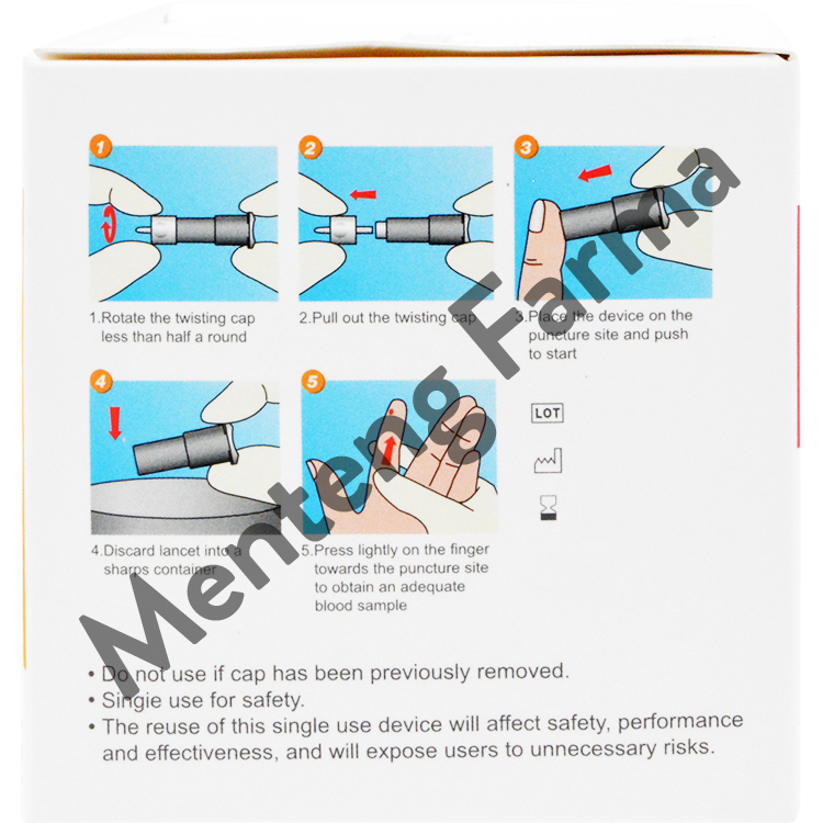 Sinocare Sinodraw Safety Lancet 28G 50 Pcs - Jarum Lancet Sekali Pakai - Menteng Farma