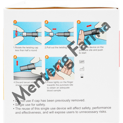 Sinocare Sinodraw Safety Lancet 28G 50 Pcs - Jarum Lancet Sekali Pakai - Menteng Farma