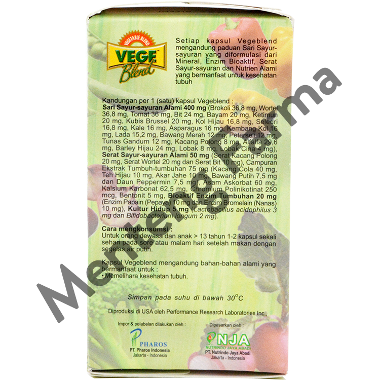 Vegeblend 21 Adult 30 Kapsul - Suplemen Ekstrak 21 Jenis Sayuran - Menteng Farma