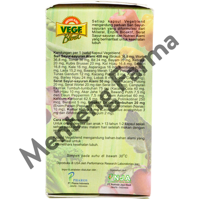 Vegeblend 21 Adult 30 Kapsul - Suplemen Ekstrak 21 Jenis Sayuran - Menteng Farma