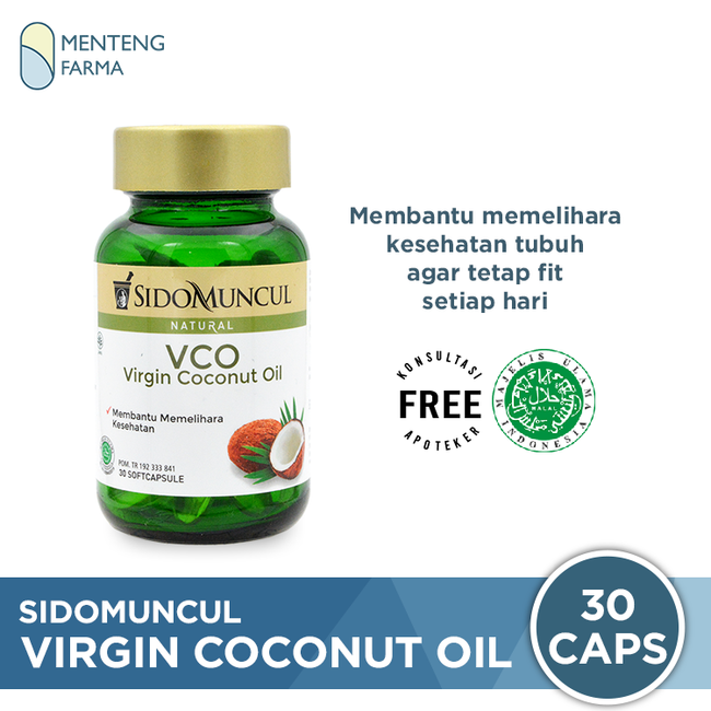 Sido Muncul Natural Virgin Coconut Oil 30 Kapsul Lunak - Memelihara Kesehatan Tubuh - Menteng Farma