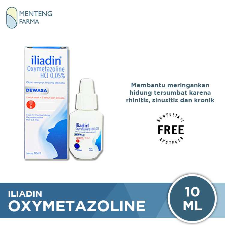 Iliadin Nasal Spray 10 mL - Obat Semprot Hidung Tersumbat - Menteng Farma