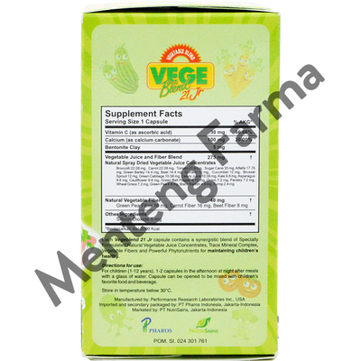 Vegeblend 21 Jr 60 Kapsul - Suplemen Ekstrak Sayuran Khusus Anak - Menteng Farma