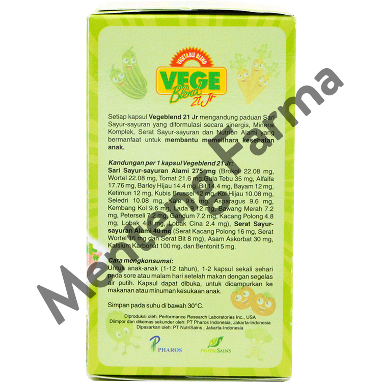 Vegeblend 21 Jr 60 Kapsul - Suplemen Ekstrak Sayuran Khusus Anak - Menteng Farma