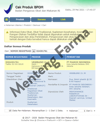 Vegeblend 21 Jr 60 Kapsul - Suplemen Ekstrak Sayuran Khusus Anak - Menteng Farma