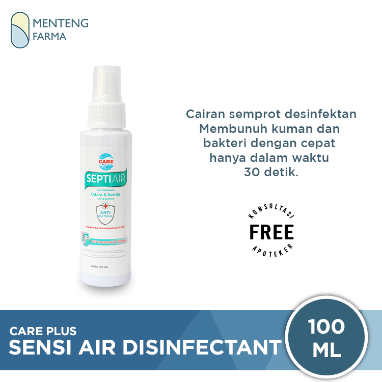 Care Plus Septi Air Desifectant 100mL - Desinfektan Ruangan dan Benda - Menteng Farma