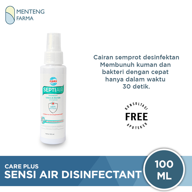 Care Plus Septi Air Desifectant 100mL - Desinfektan Ruangan dan Benda - Menteng Farma