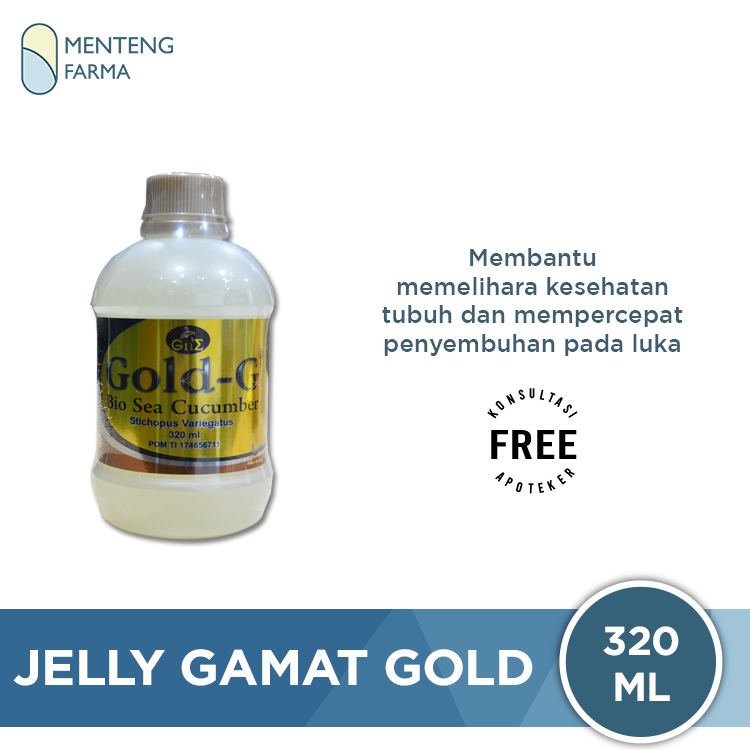 Jelly Gamat Gold G Sea Cucumber 320 mL - Ekstrak Teripang Laut Asli - Menteng Farma