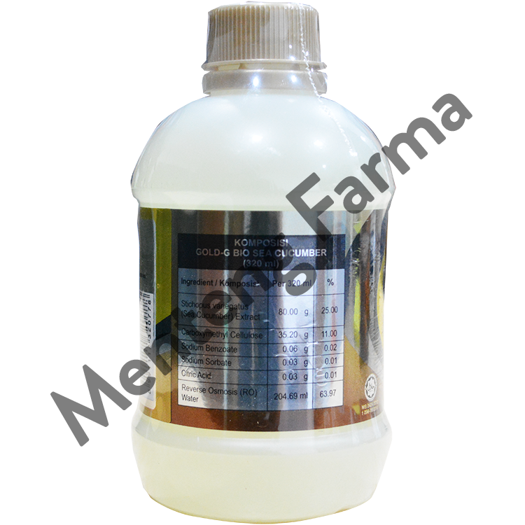 Jelly Gamat Gold G Sea Cucumber 320 mL - Ekstrak Teripang Laut Asli - Menteng Farma