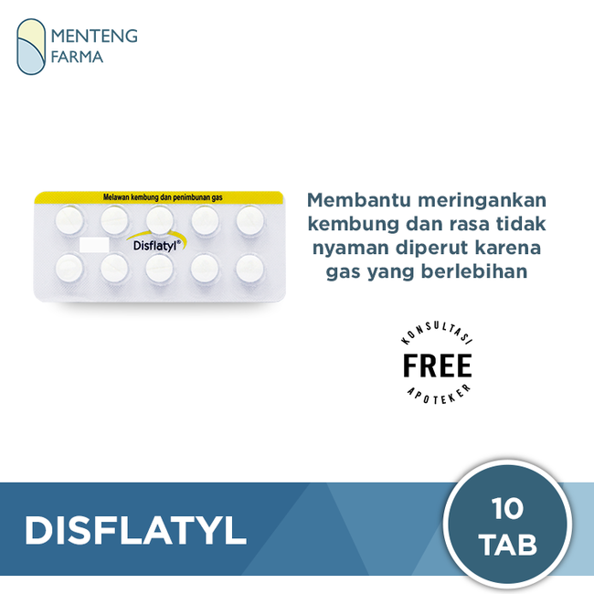 Disflatyl 40 Mg 10 Tablet - Obat Pereda Kembung dan Gas Lambung - Menteng Farma