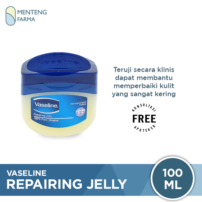 Vaseline Petroleum Jelly Original 100 ML - Memperbaiki Kulit Rusak - Menteng Farma