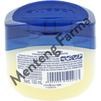Vaseline Petroleum Jelly Original 100 ML - Memperbaiki Kulit Rusak - Menteng Farma