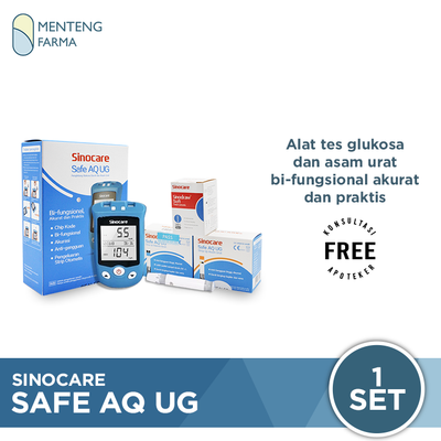 Sinocare Safe AQ UG Alat Cek Gula Darah dan Asam Urat - Menteng Farma