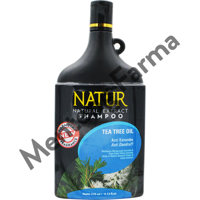 Natur Shampoo Tea Tree Oil 270 ML - Perawatan Anti Dandruff Rambut Berketombe - Menteng Farma