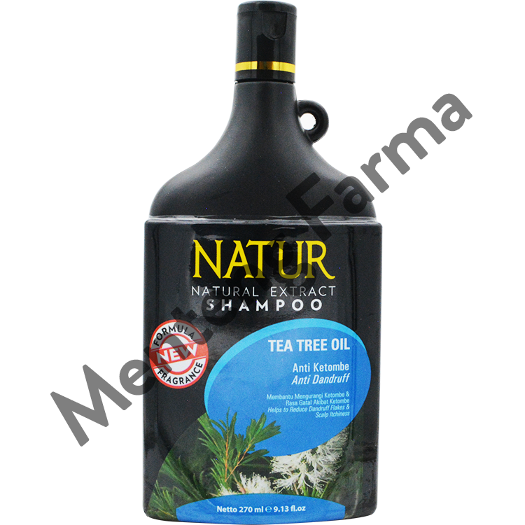 Natur Shampoo Tea Tree Oil 270 ML - Perawatan Anti Dandruff Rambut Berketombe - Menteng Farma