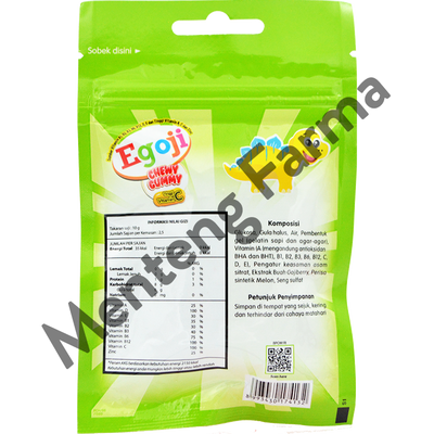 Egoji Chewy Gummy Melon Isi 10 Butir - Permen Gummy Vitamin C - Menteng Farma