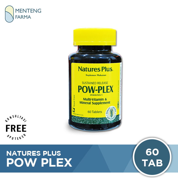 Natures Plus POW-PLEX 60 Tablet - Multivitamin dan Mineral Usia Dewasa ...