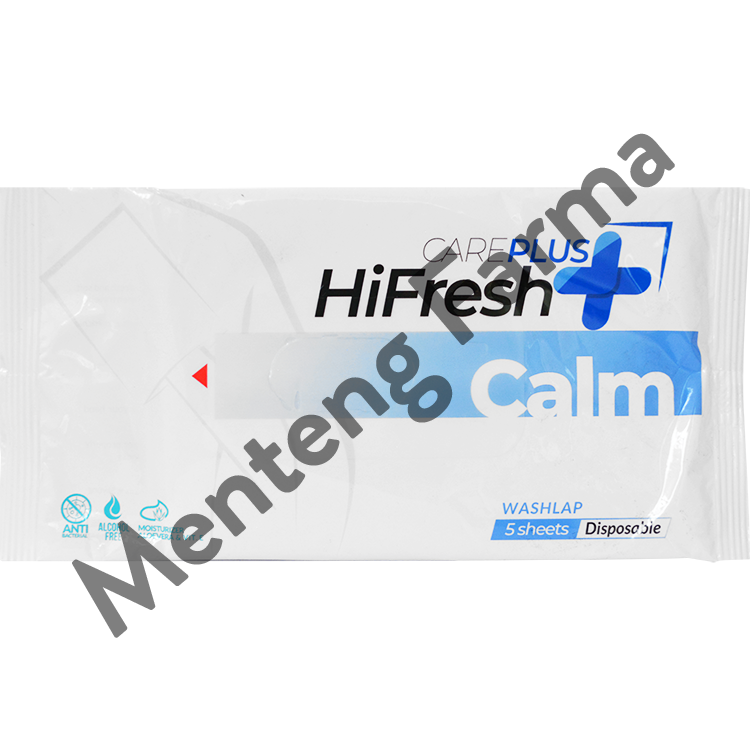 Care Plus HiFresh Calm Washlap Isi 5 Sheets - Tisu Basah Washlap Badan - Menteng Farma