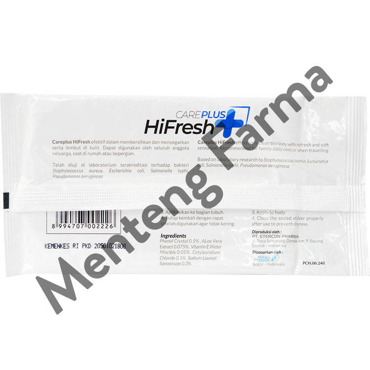 Care Plus HiFresh Calm Washlap Isi 5 Sheets - Tisu Basah Washlap Badan - Menteng Farma