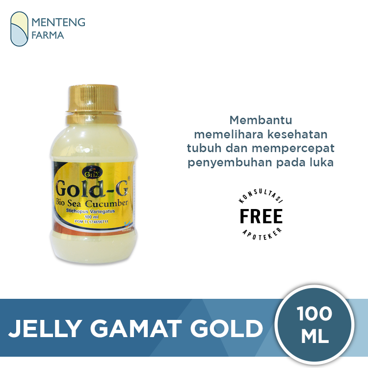 Jelly Gamat Gold G Sea Cucumber 100 mL - Ekstrak Teripang Laut Asli - Menteng Farma