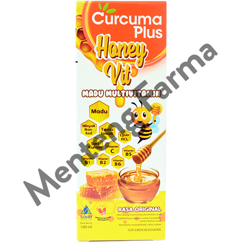 Curcuma Plus Honey Vit Original 100 mL - Madu Multivitamin Anak - Menteng Farma