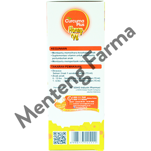 Curcuma Plus Honey Vit Original 100 mL - Madu Multivitamin Anak - Menteng Farma