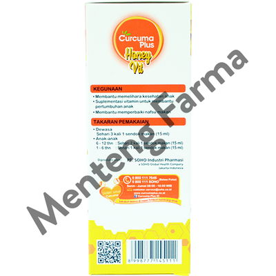 Curcuma Plus Honey Vit Original 100 mL - Madu Multivitamin Anak - Menteng Farma