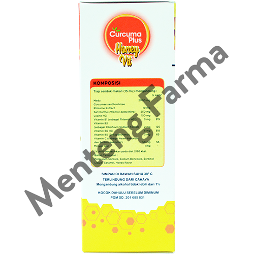 Curcuma Plus Honey Vit Original 100 mL - Madu Multivitamin Anak - Menteng Farma