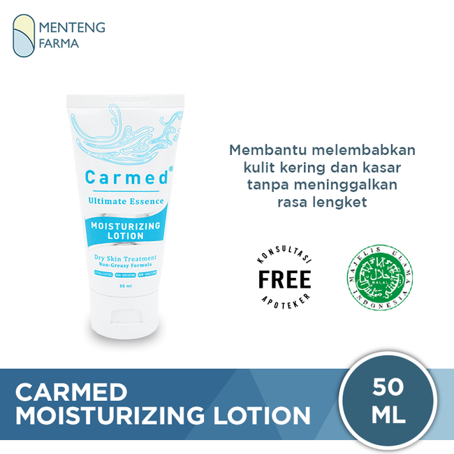 Carmed Moisturizing Lotion 50 mL - Pelembab Kulit Kering dan Kasar - Menteng Farma