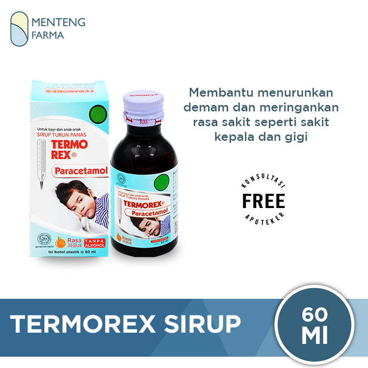 Termorex 60 mL - Penurun Panas dan Pereda Nyeri Untuk Anak - Menteng Farma