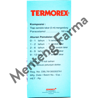 Termorex 60 mL - Penurun Panas dan Pereda Nyeri Untuk Anak - Menteng Farma