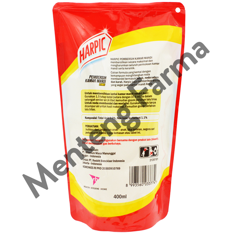 Harpic Lime Pouch 400 ML - Pembersih Kamar Mandi Efektif Membunuh Kuman - Menteng Farma