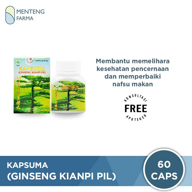 Kapsuma (Ginseng Kianpi Pil) - Penambah Nafsu Makan dan Berat Badan - Menteng Farma