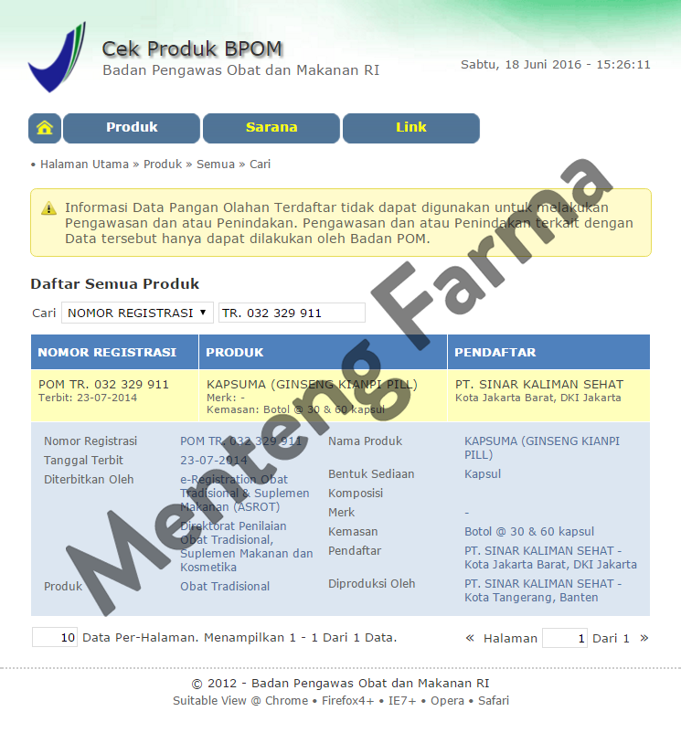 Kapsuma (Ginseng Kianpi Pil) - Penambah Nafsu Makan dan Berat Badan - Menteng Farma