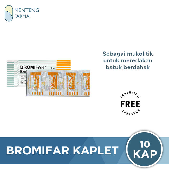 Bromifar 10 Kaplet - Obat Batuk Berdahak - Menteng Farma