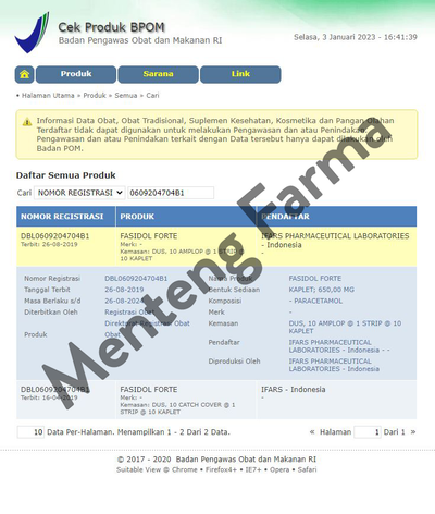 Fasidol Forte 10 Kaplet - Obat Pereda Nyeri dan Demam - Menteng Farma