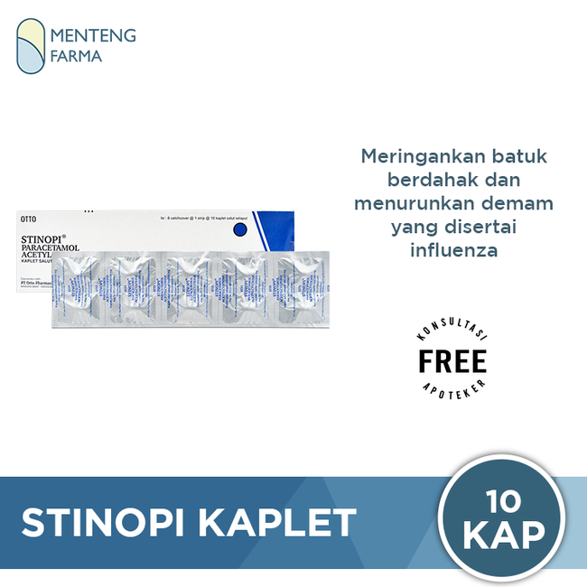 Stinopi 10 Kaplet - Obat Batuk Berdahak disertai Demam dan Flu - Menteng Farma