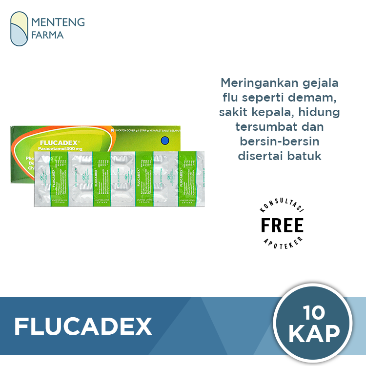 Flucadex 10 Kaplet - Obat Pereda Flu dan Batuk - Menteng Farma