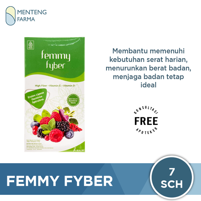 Femmy Fyber 7 Sachet - Minuman Kesehatan Tinggi Serat untuk Pencernaan - Menteng Farma