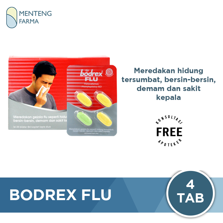 Bodrex Flu 4 Tablet - Menteng Farma