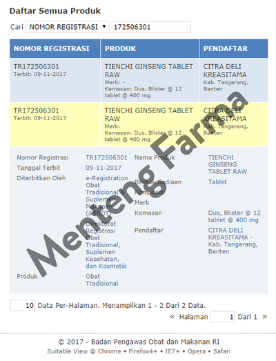 Raw Tienchi Tablets (Saras Subur Abadi) - Menteng Farma