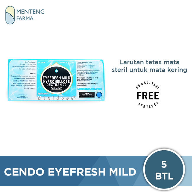 Cendo Eyefresh Mild Minidose 0.6 mL - Obat Tetes Iritasi Mata - Menteng Farma