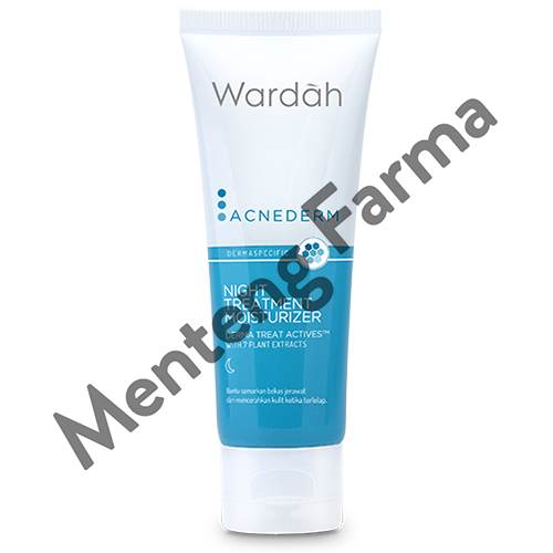 Wardah Acnederm Night Treatment Moisturizer 40 mL - Krim Malam Untuk Wajah Berjerawat - Menteng Farma